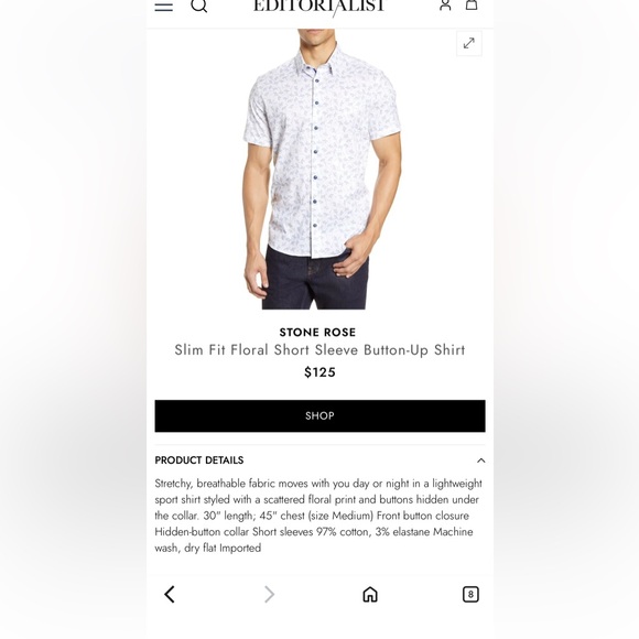 Stone Rose Other - Stone & Rose Blue/White Floral Button-Up Shirt